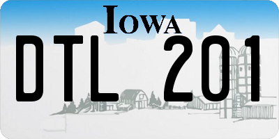 IA license plate DTL201