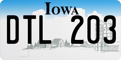 IA license plate DTL203