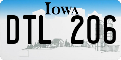 IA license plate DTL206