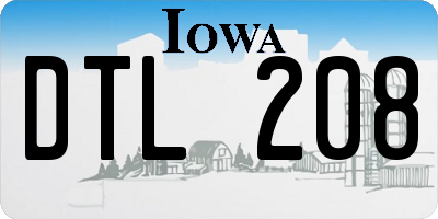 IA license plate DTL208