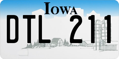 IA license plate DTL211