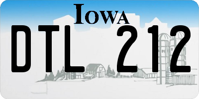 IA license plate DTL212