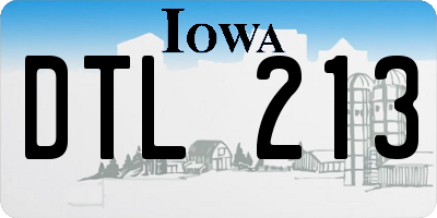 IA license plate DTL213