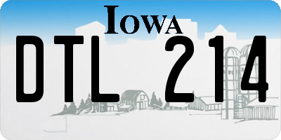 IA license plate DTL214