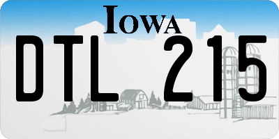 IA license plate DTL215