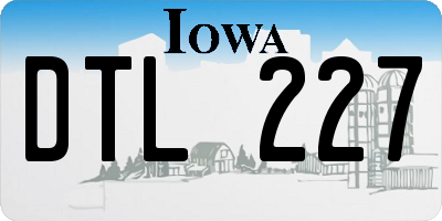IA license plate DTL227