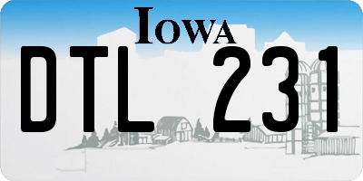 IA license plate DTL231