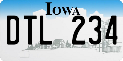 IA license plate DTL234