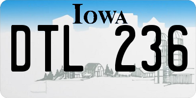 IA license plate DTL236