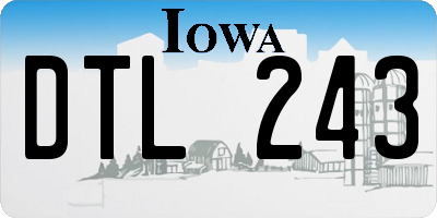 IA license plate DTL243
