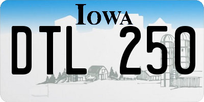 IA license plate DTL250