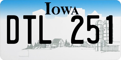 IA license plate DTL251