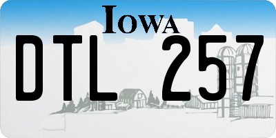 IA license plate DTL257