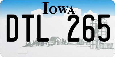 IA license plate DTL265