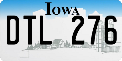 IA license plate DTL276