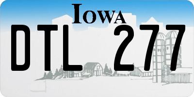 IA license plate DTL277
