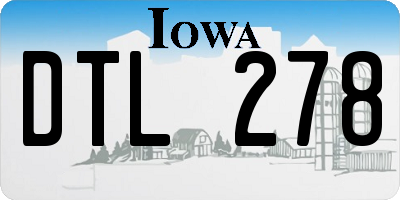 IA license plate DTL278