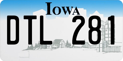IA license plate DTL281