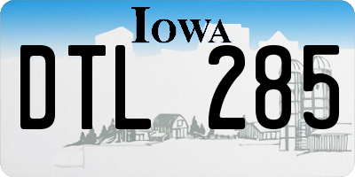 IA license plate DTL285