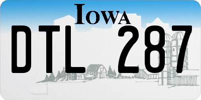IA license plate DTL287