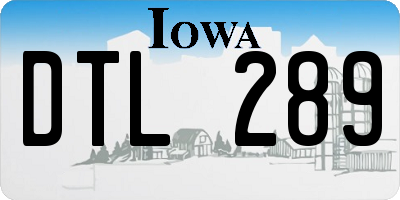 IA license plate DTL289