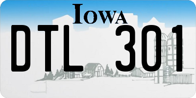 IA license plate DTL301