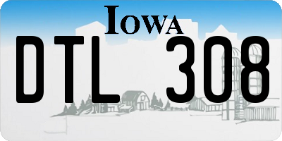 IA license plate DTL308