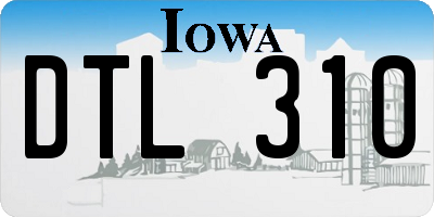 IA license plate DTL310