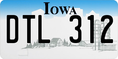 IA license plate DTL312