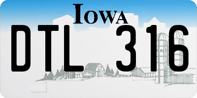 IA license plate DTL316