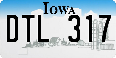 IA license plate DTL317