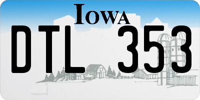 IA license plate DTL353