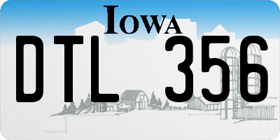 IA license plate DTL356