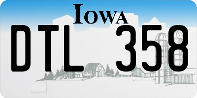 IA license plate DTL358