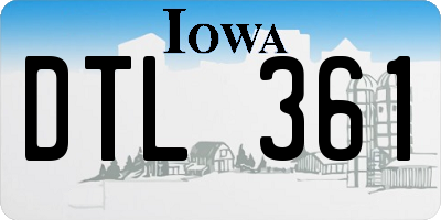 IA license plate DTL361