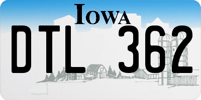 IA license plate DTL362