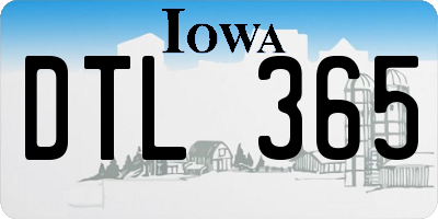 IA license plate DTL365