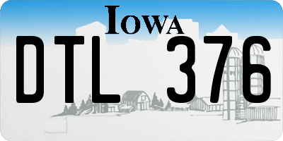 IA license plate DTL376