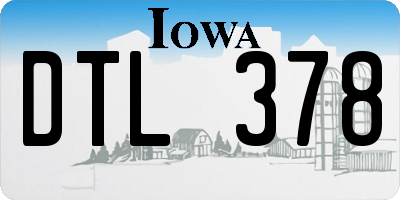 IA license plate DTL378