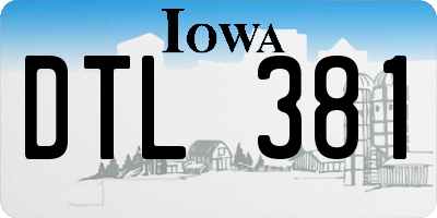 IA license plate DTL381