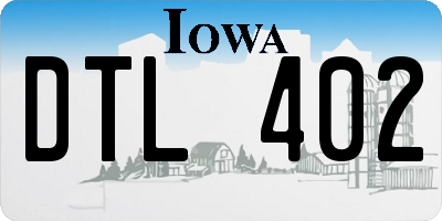 IA license plate DTL402
