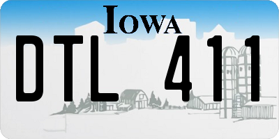 IA license plate DTL411