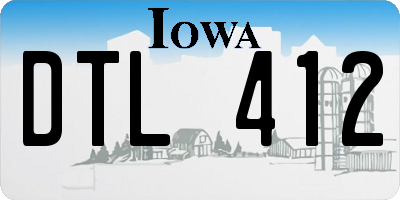 IA license plate DTL412