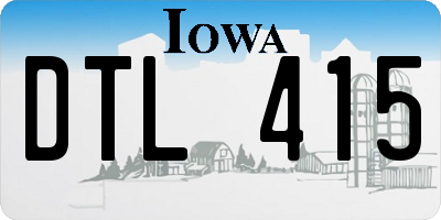 IA license plate DTL415