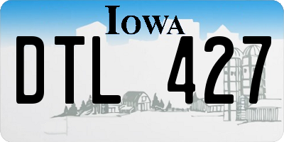 IA license plate DTL427