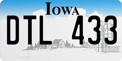 IA license plate DTL433