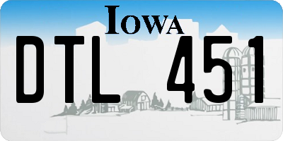 IA license plate DTL451