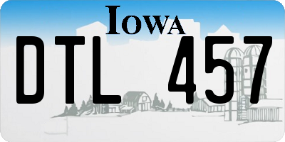 IA license plate DTL457