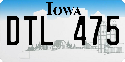 IA license plate DTL475