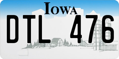 IA license plate DTL476